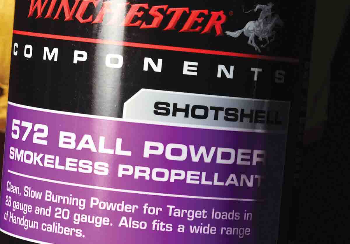 Winchester’s W-572 proved to be extremely accurate with 90-, 95- and 100-grain bullets.